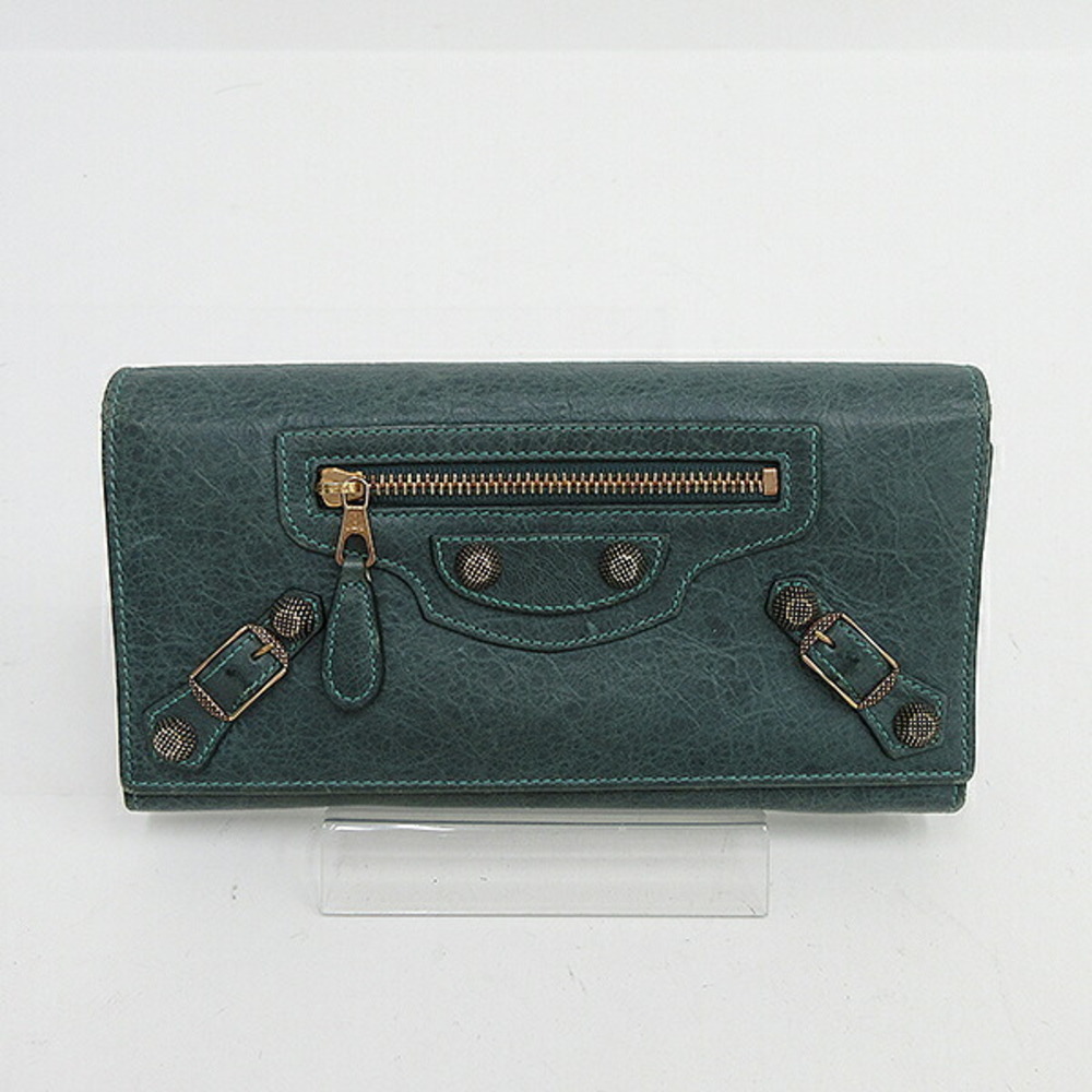 Balenciaga Conti Green Long Leather Giant Wallet - Picture 2 of 8